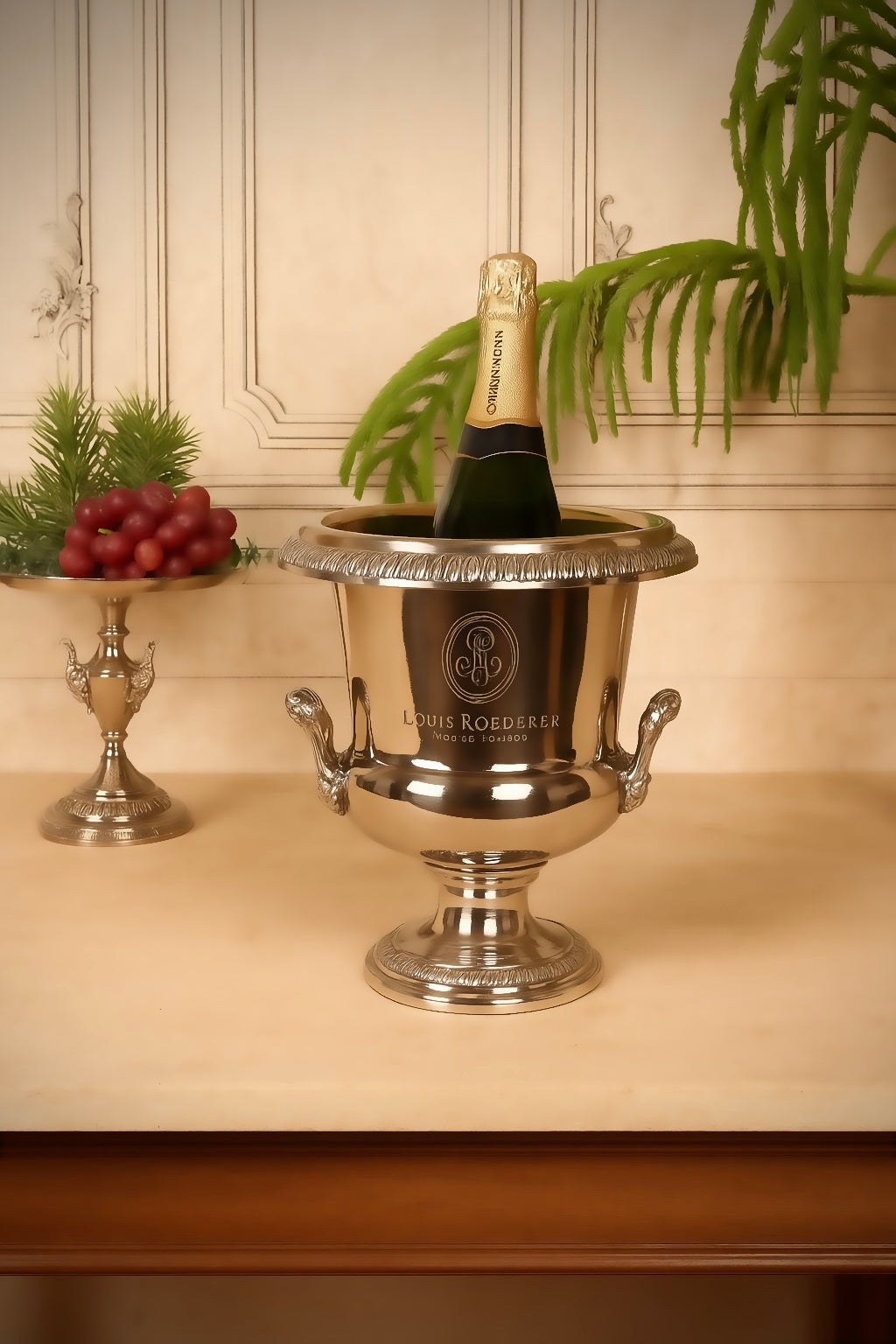 Small Prestige champagne bucket 25cm in silver-plated brass