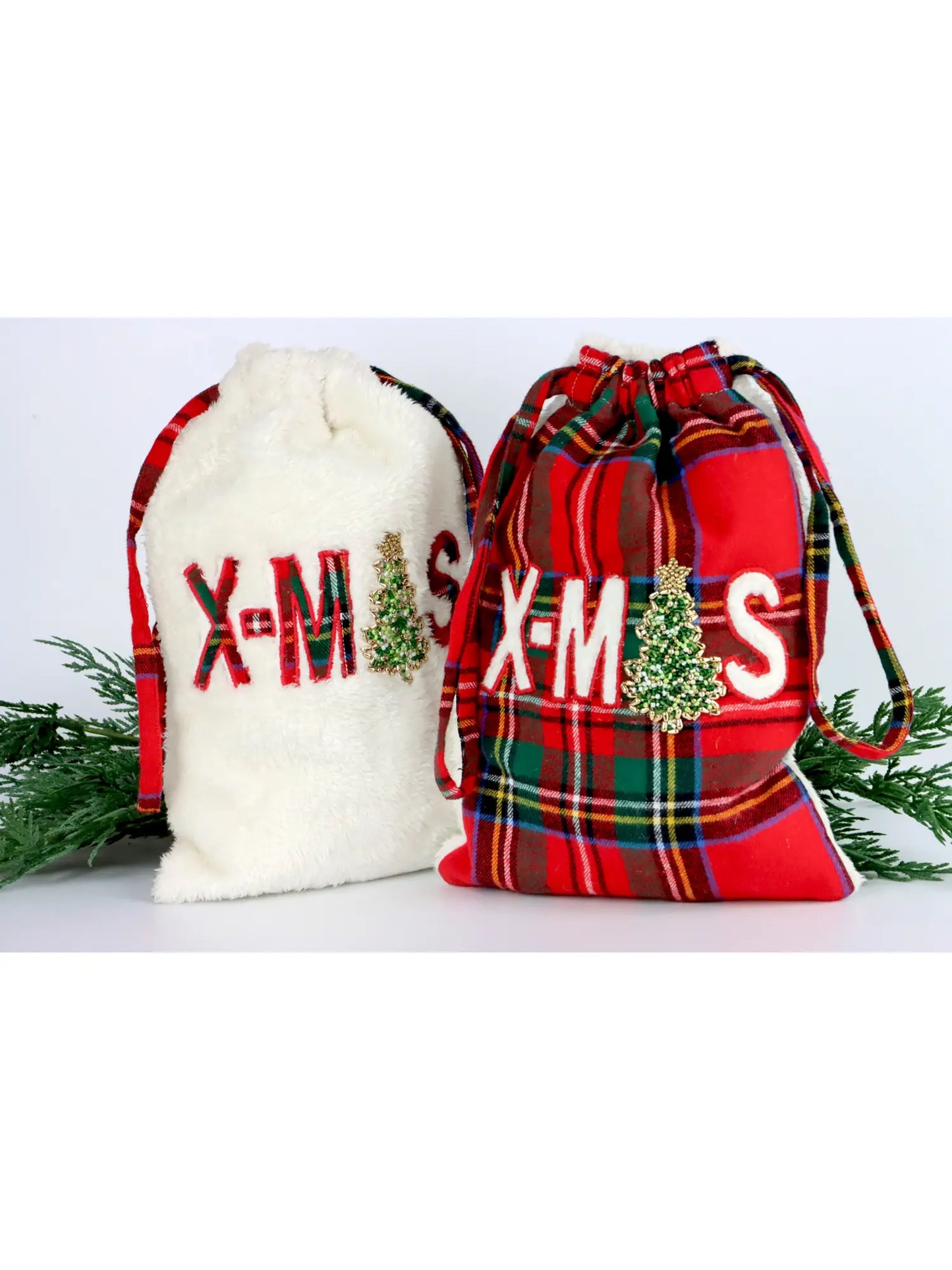 Sac de Noël Blanc x-mas 20x30 - Maison porcel | Porcelaine