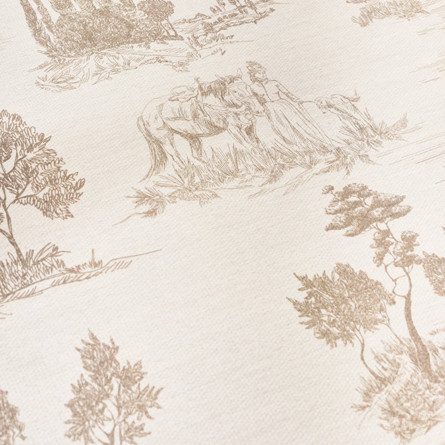 Beige toile de jouy tablecloth
