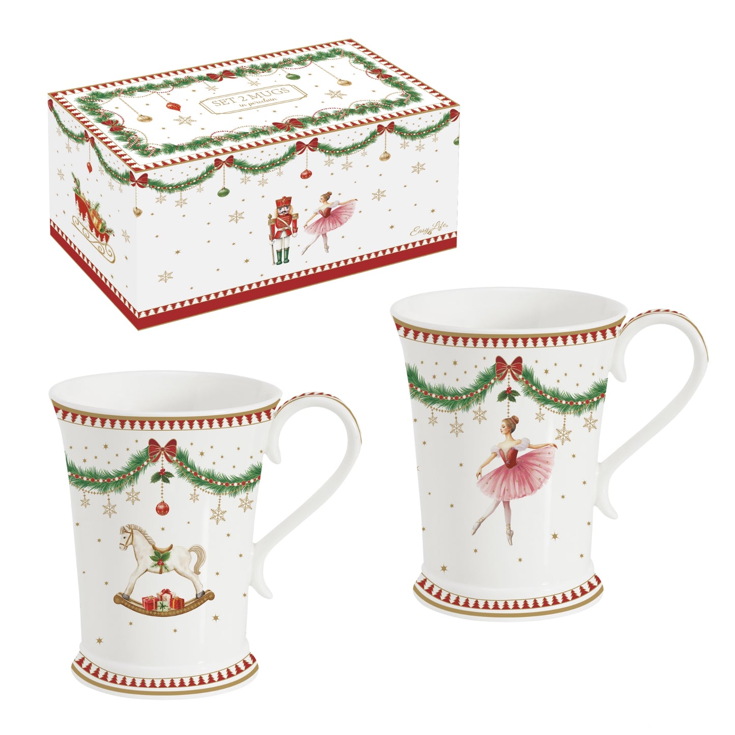 Magie de noël coffret 2 mugs - Maison porcel | Porcelaine