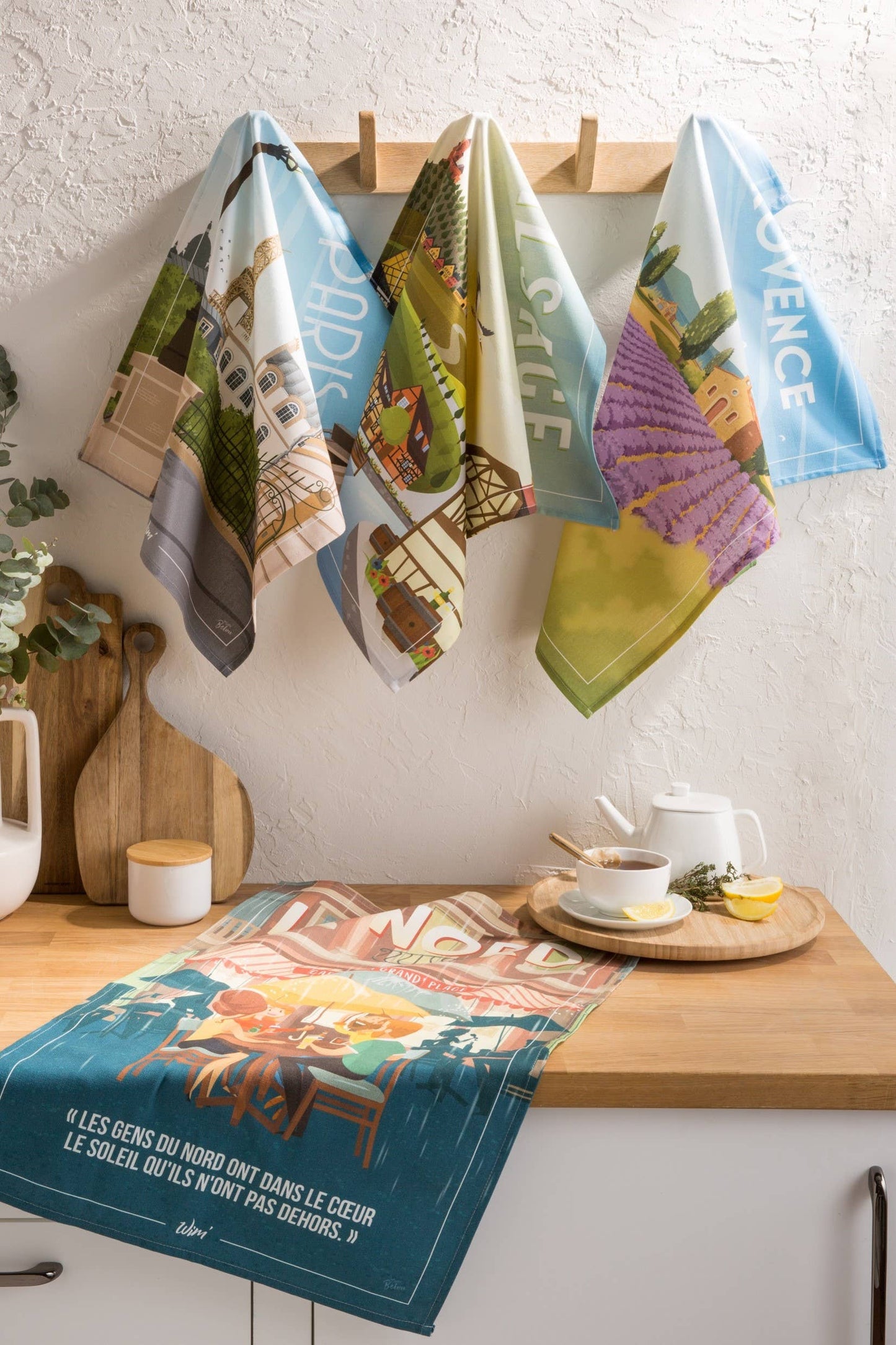 2 "Provence" Tea Towels in 100% Cotton