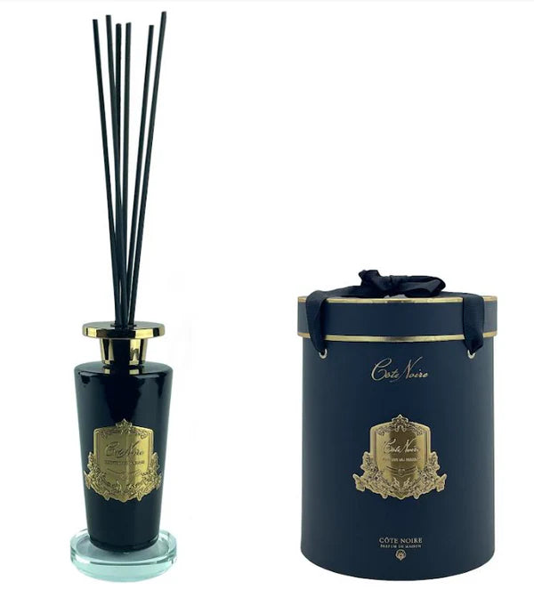 Grand diffuseur vase noir 500ml doré - Maison porcel | Porcelaine