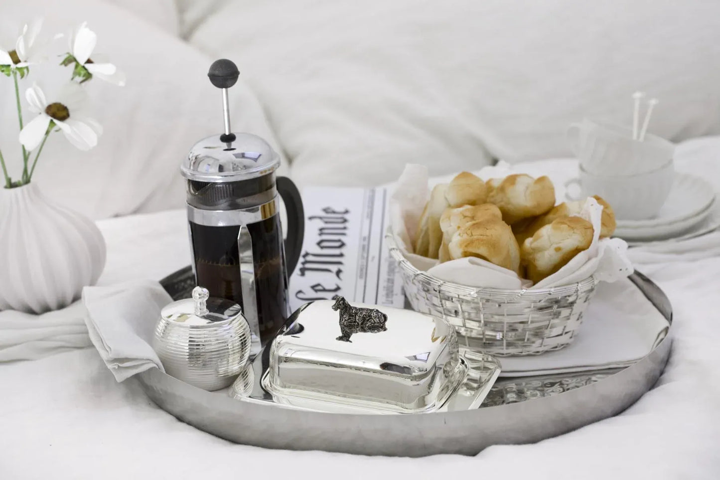 Panier à pain plaqué argent noble