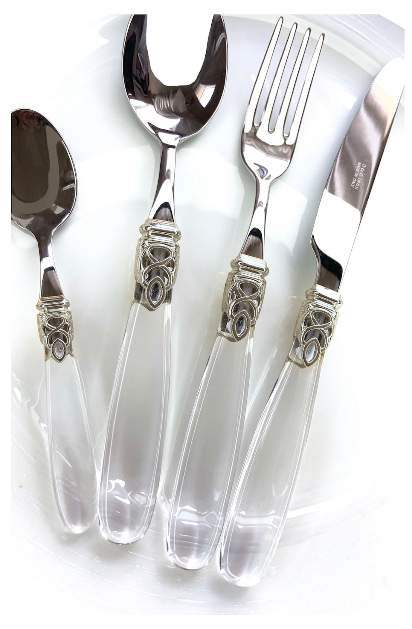 Couverts italiens | Lisa argent transparent