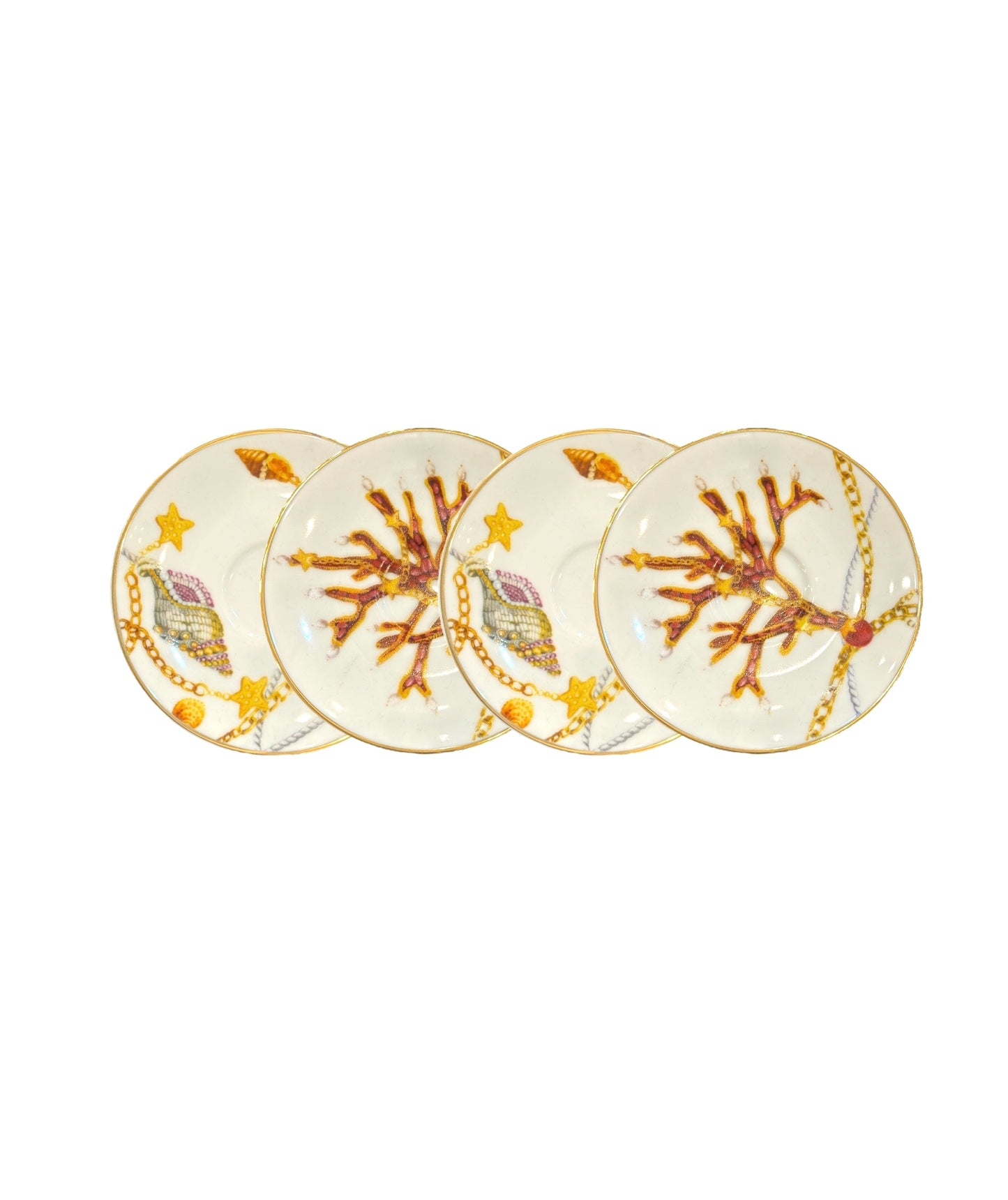 Portofino Set of 4 porcelain saucers