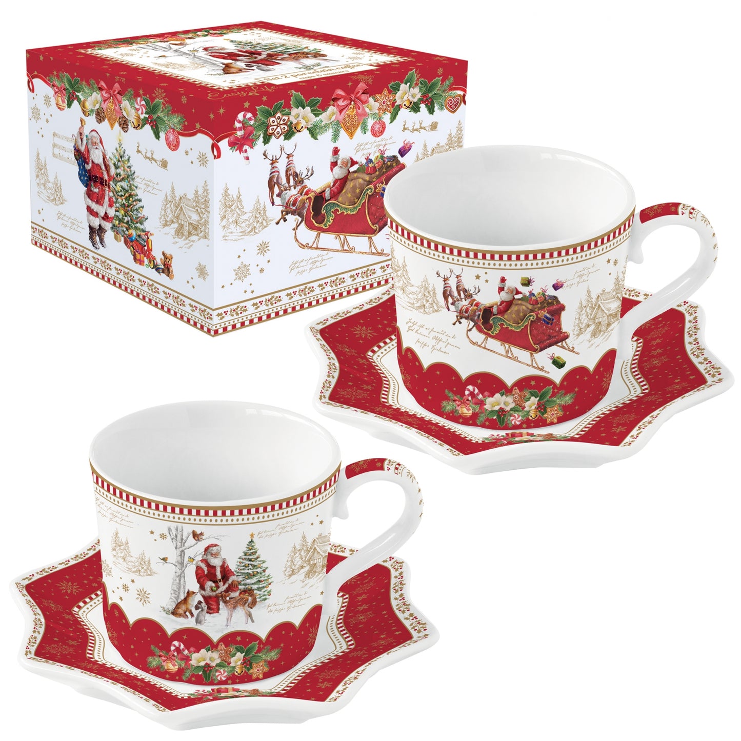 Christmas memories coffret 2 tasses à café - Maison porcel | Porcelaine