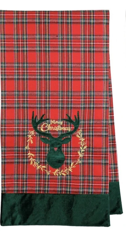 Jeté de Noël cerf vert - Maison porcel | Porcelaine