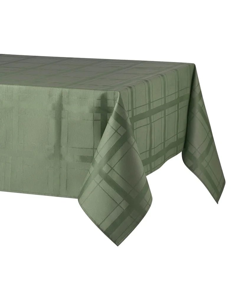 Nappe anti tache jacquard vert - Maison porcel | Porcelaine