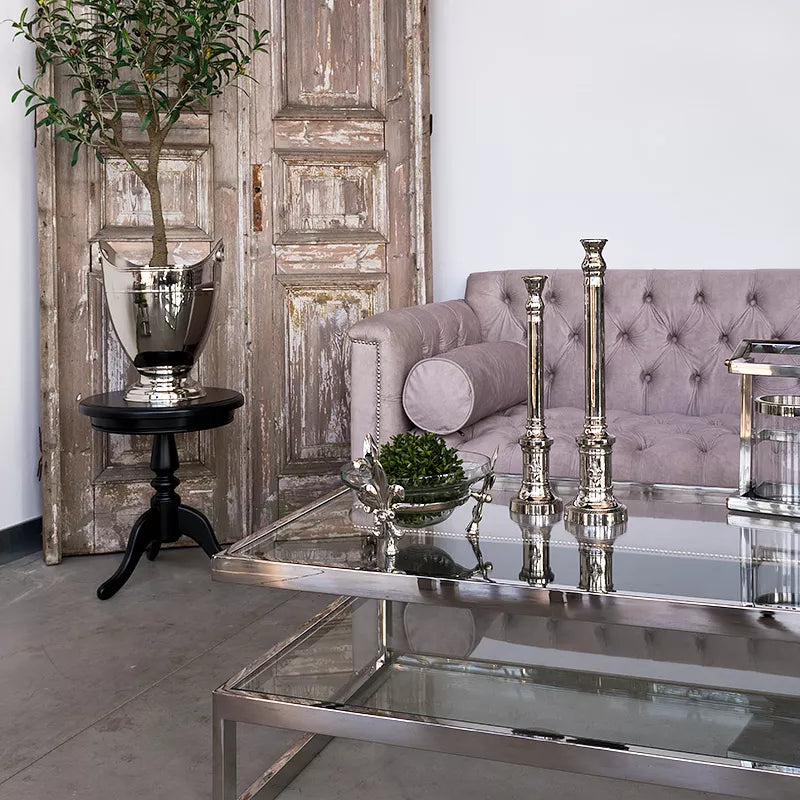 Bougeoir Lily argent - Maison porcel | Porcelaine