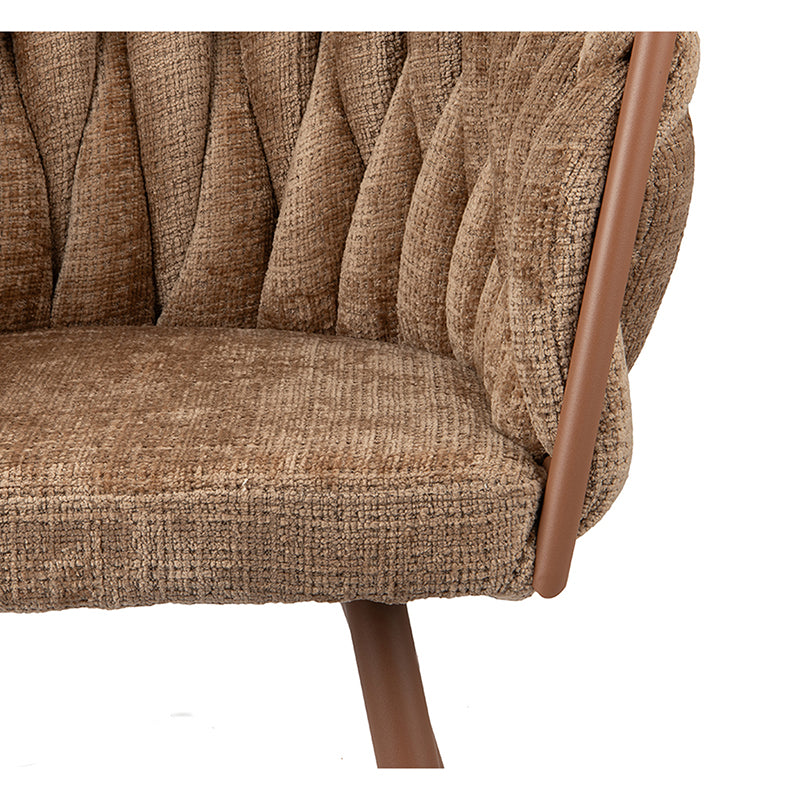 Chaise Wavee tweed camel
