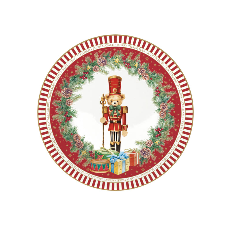Assiette à dessert porcelaine de Noël – Christmas Teddy