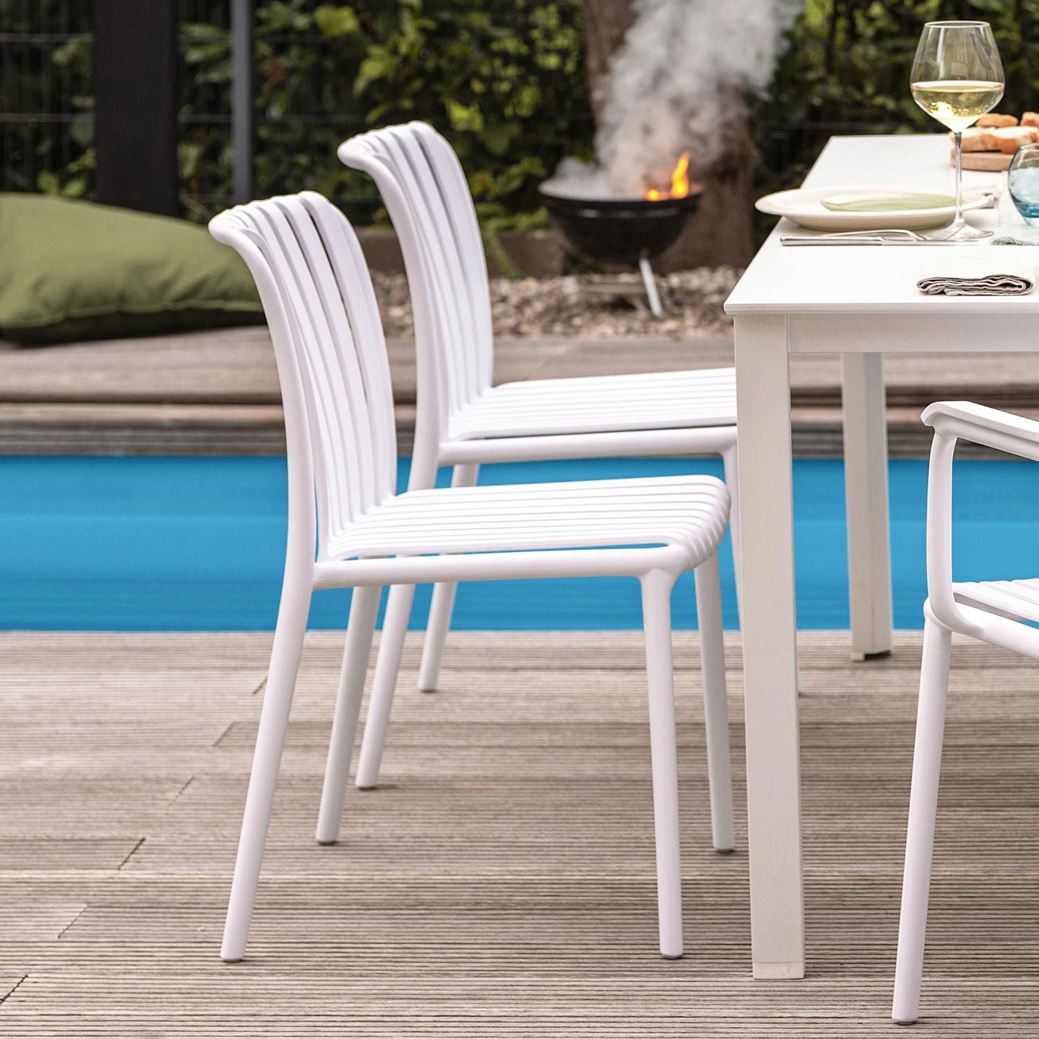 Chaise empilable blanc Kettler - Lago