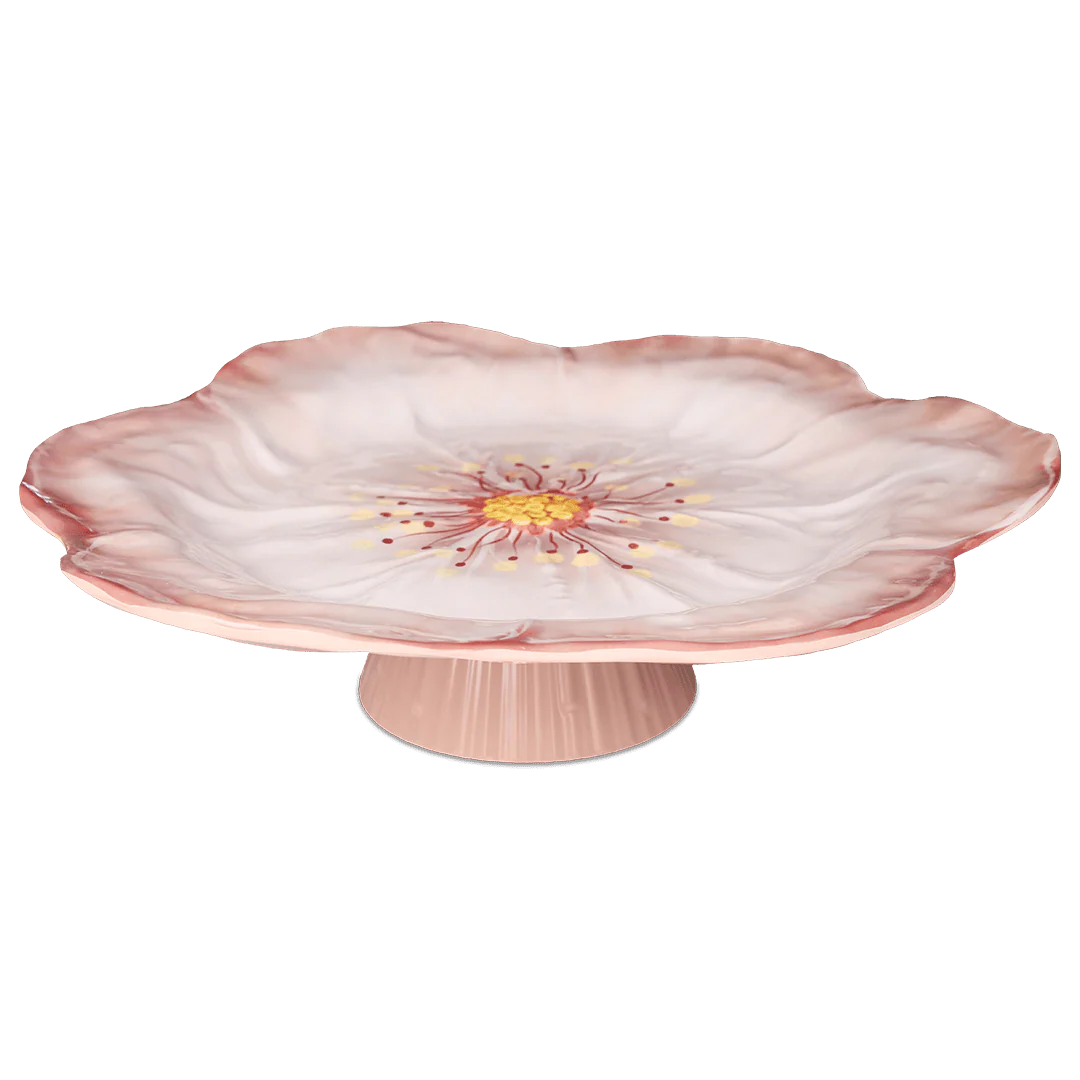 Plat à gâteau 40cm en mélamine - Botanica rose