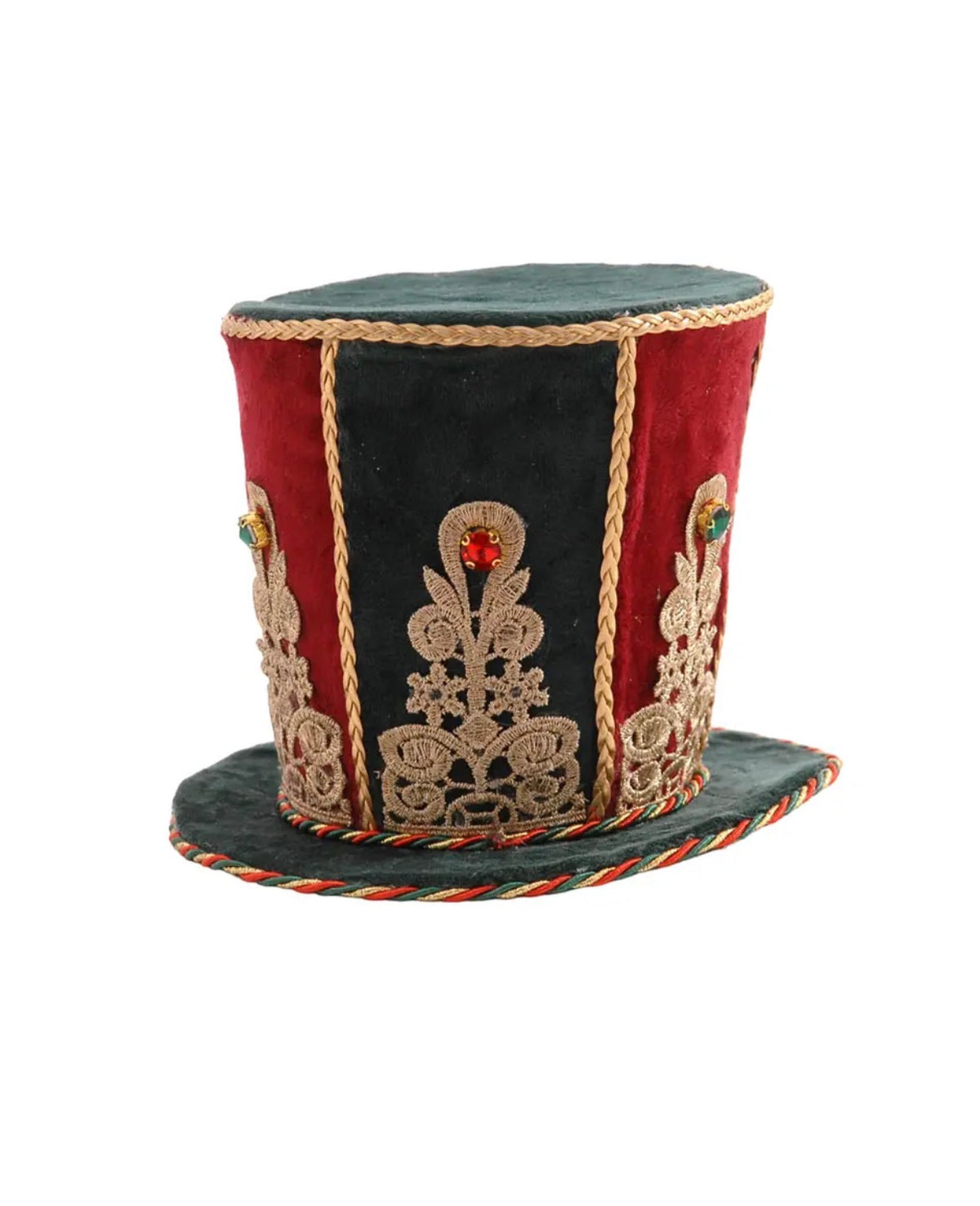 Chapeau de Noël Haut en Velours – 17 cm