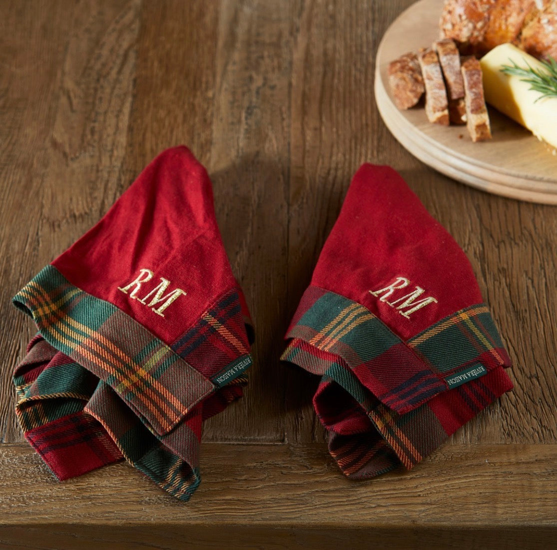 Lot de 2 Serviettes de Table RM Tartan