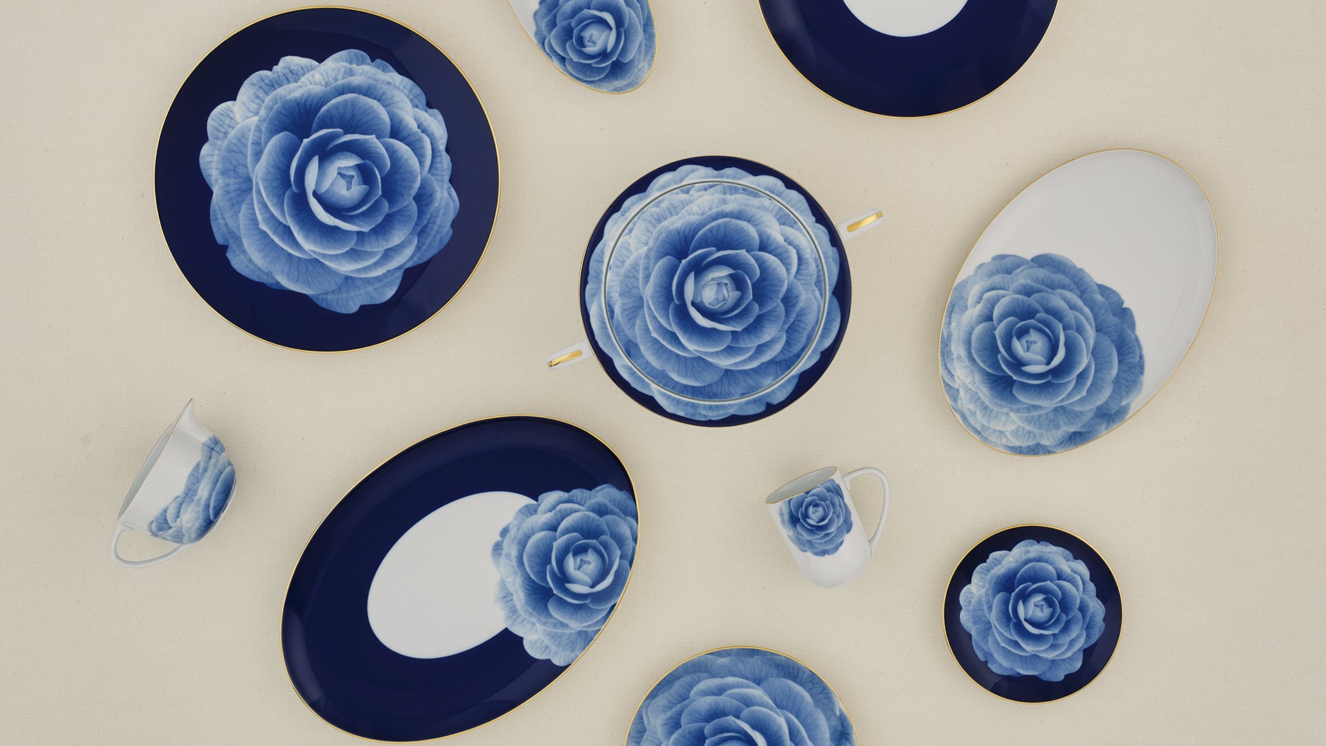 Tasse à thé porcelaine - Royal bloom