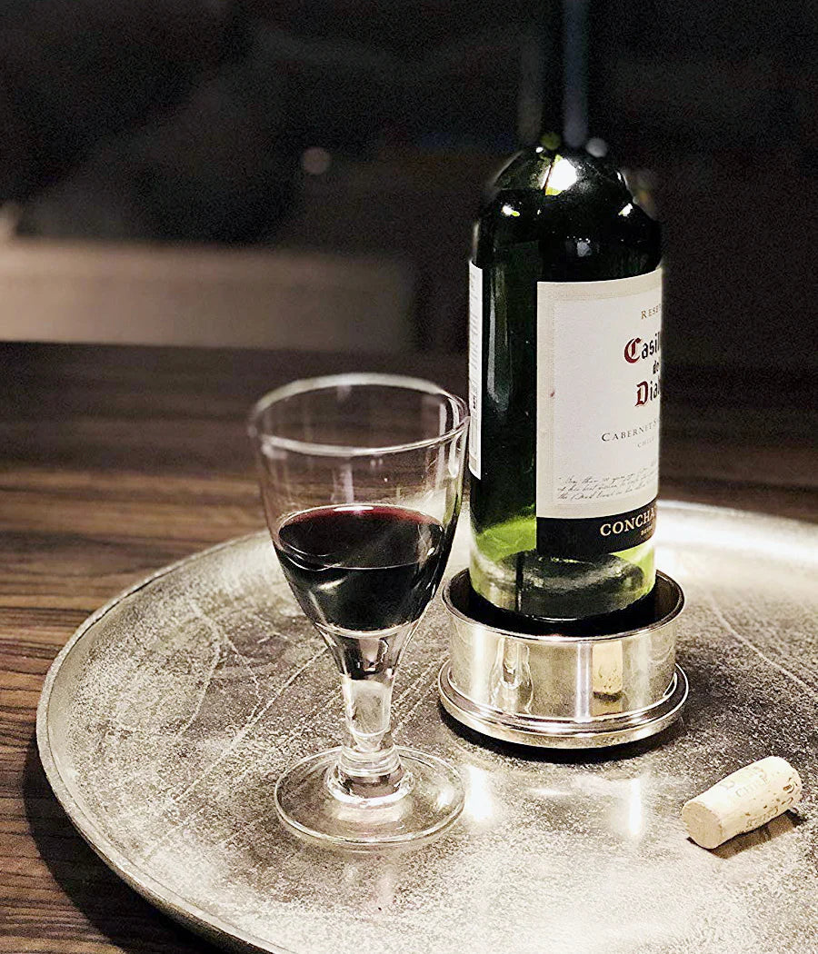 Dessous de Bouteille en plaqué Argent - Derby 10cm