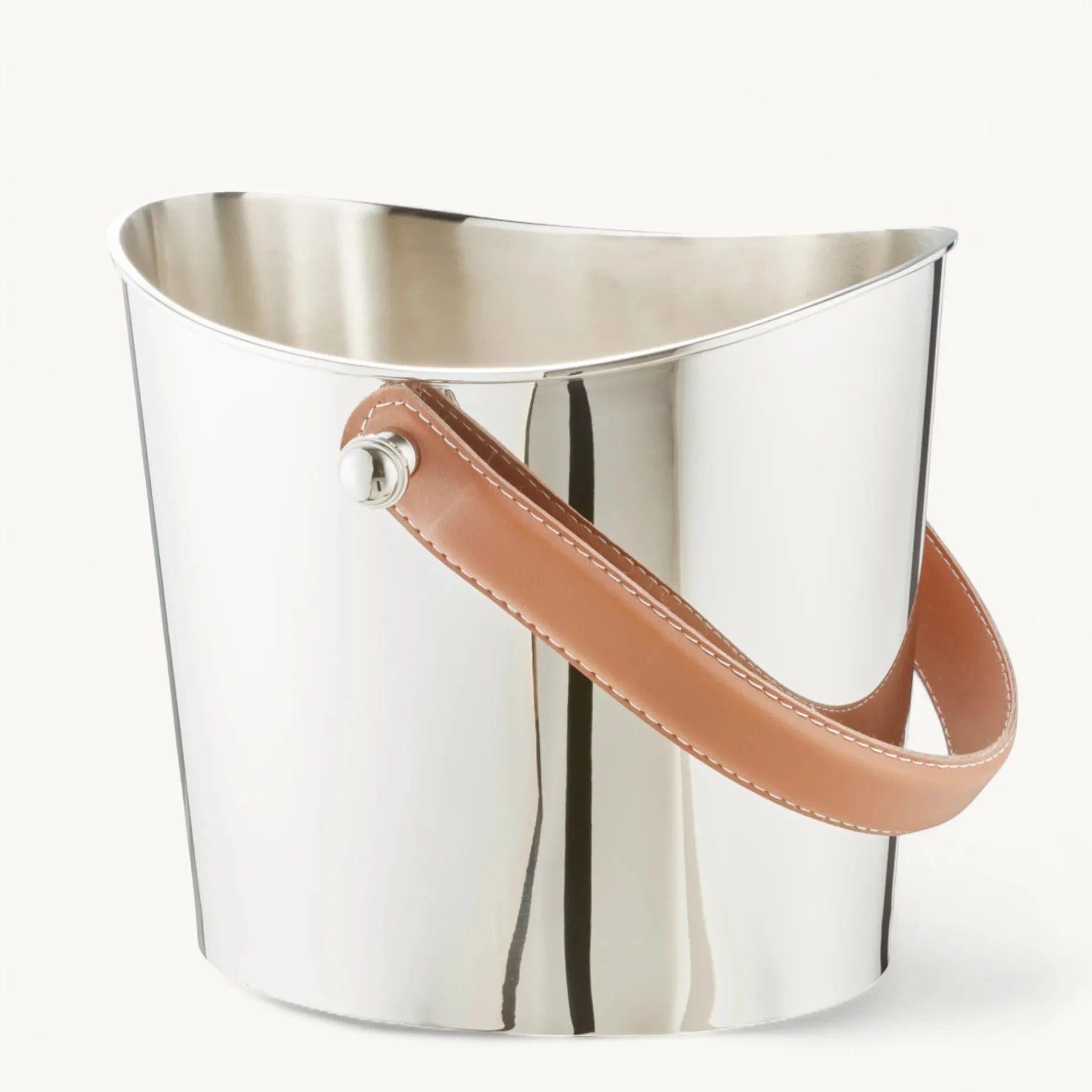 Grand Seau à glace anse en cuir Marron - Gilbert