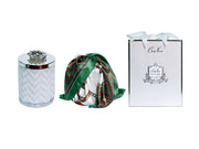 Bougie Foulard - blanc & argent