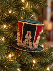 Chapeau de Noël Haut en Velours – 17 cm