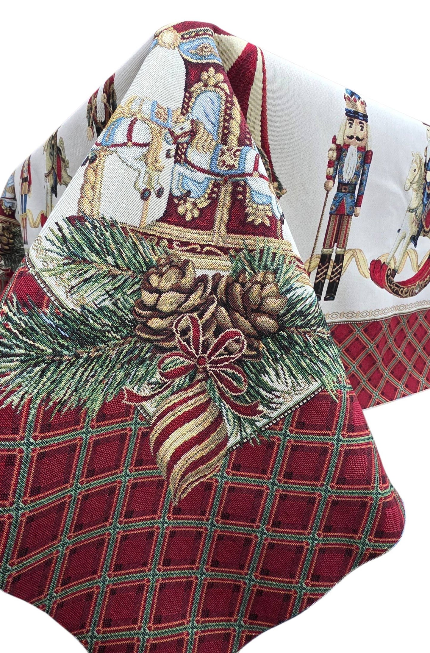 Nappe de Noël Casse-Noisette en Lurex 140x140cm