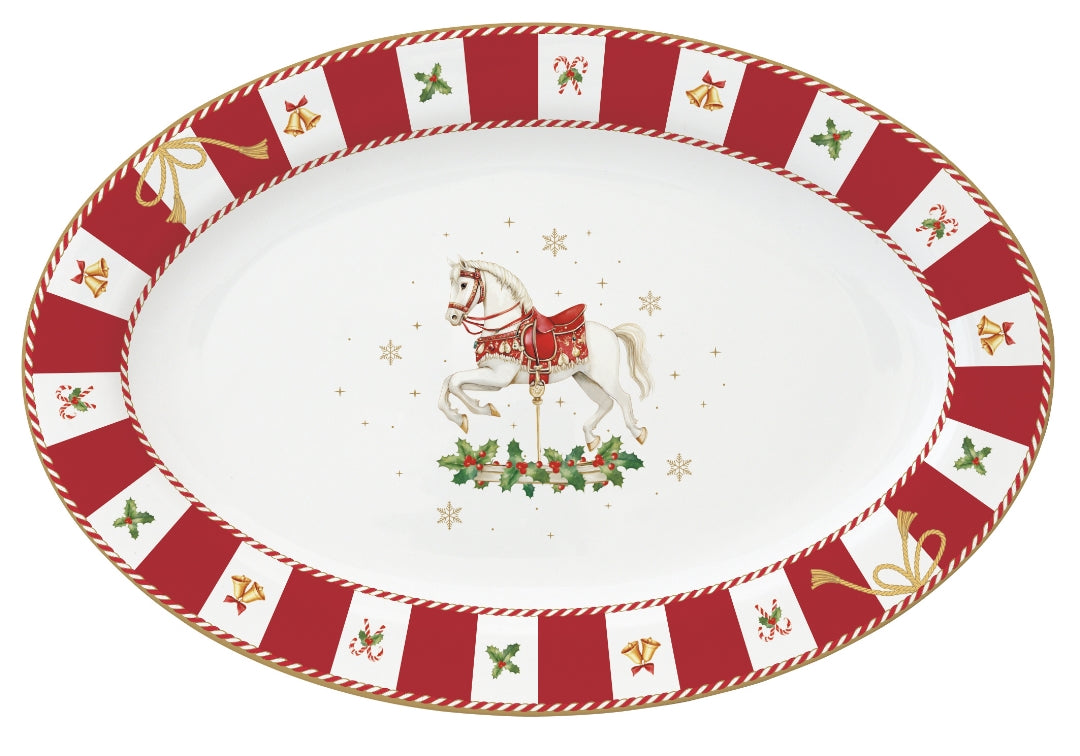 Plat rectangle 35cm en porcelaine - Christmas Tale