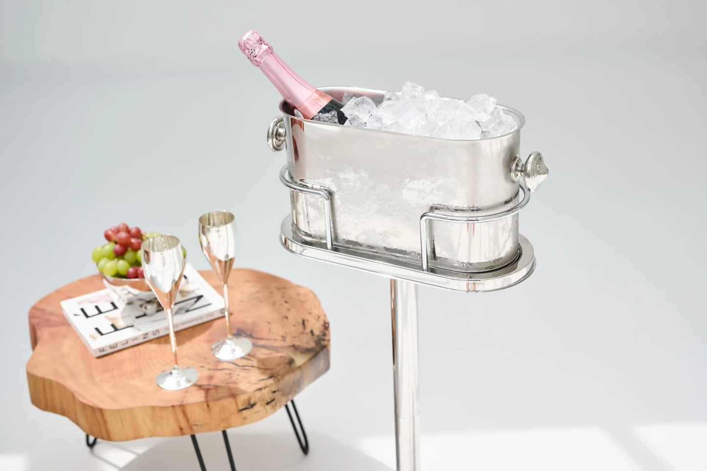 Seau à Champagne sur Pied Leo – Inox Argenté