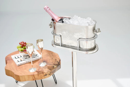 Seau à Champagne sur Pied Leo – Inox Argenté