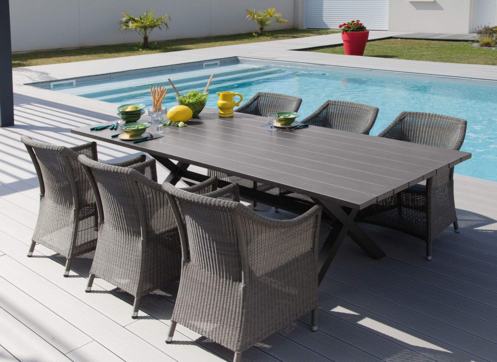 Table de jardin Cross 240 cm - Brun