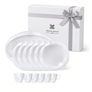Coffret de porcelaine 13 Pièces Belle époque White