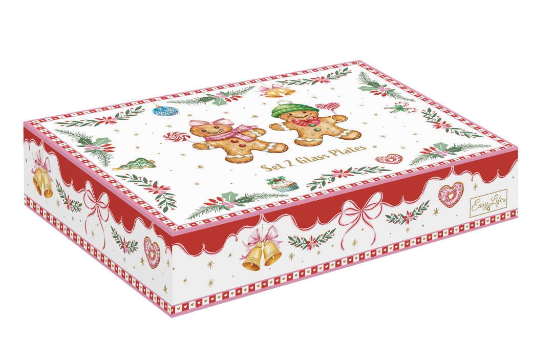 Coffret 2 plats en verre bonbon - Sweet Christmas