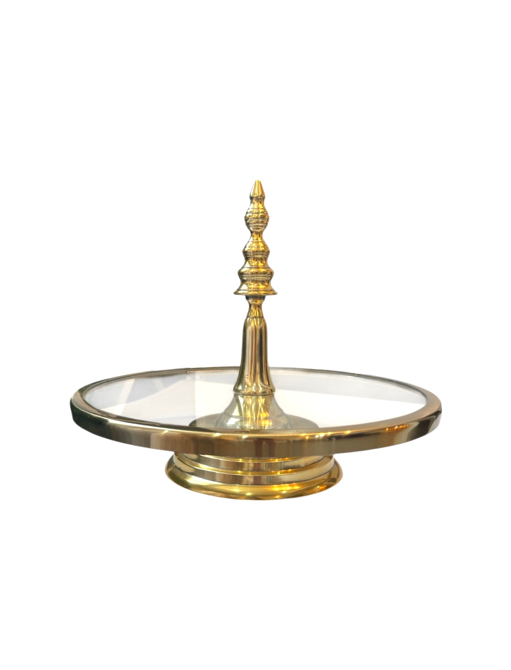 Présentoir en verre doré 31cm