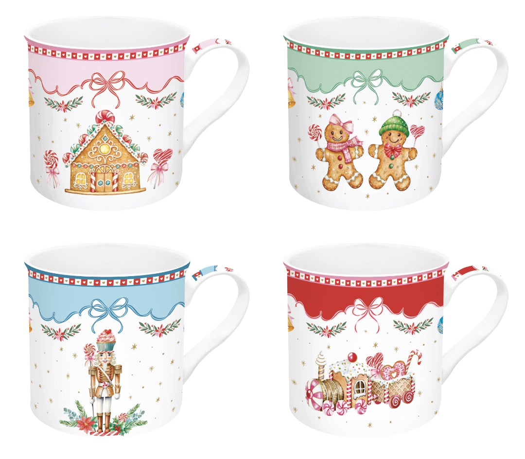 Coffret 4 mugs en porcelaine - Sweet Christmas
