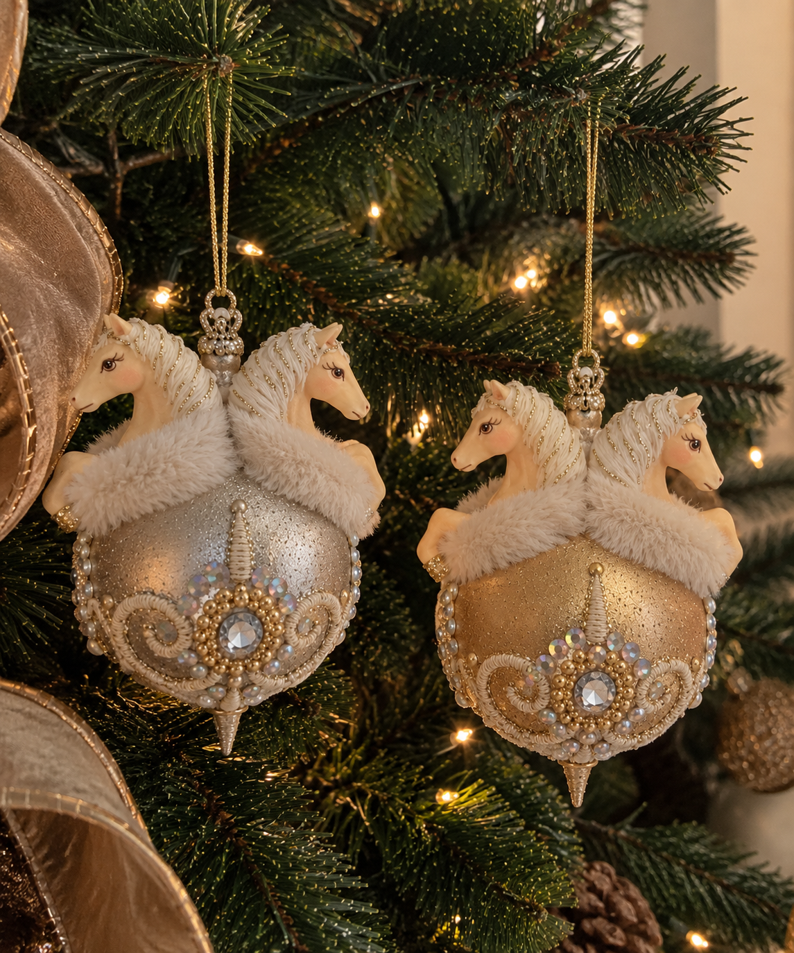 Suspension de Noël - chevaux féerique