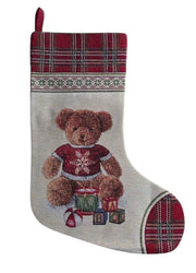 Chaussette de Noël "Teddy" en Gobelin Lurex