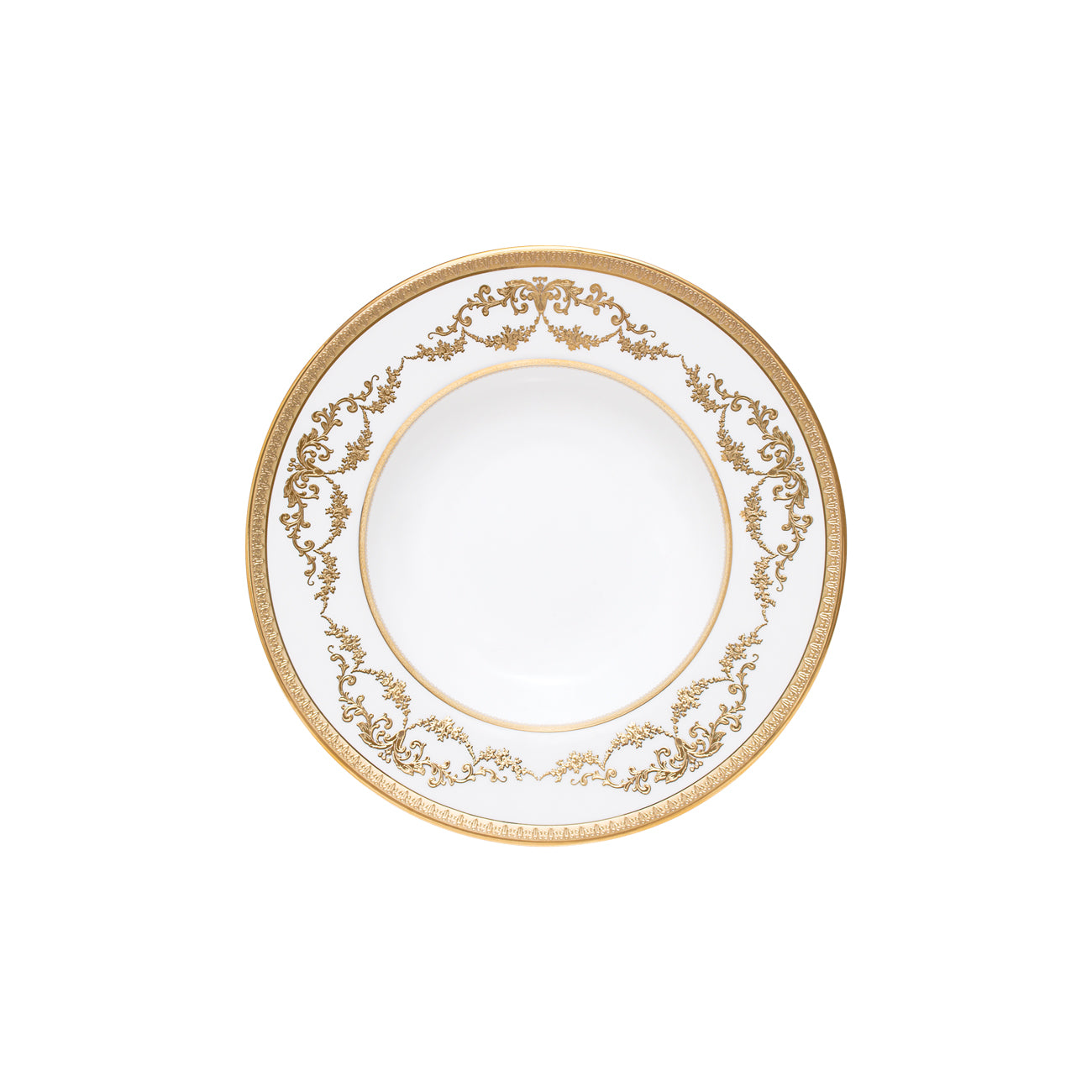 Imperio gold assiette creuse 22cm - Maison porcel  | Porcelaine