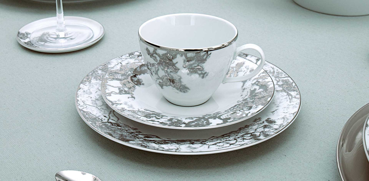 Set 20 pièces porcelaine - belle époque argent