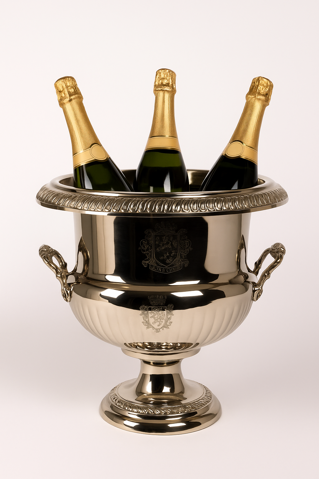 Prestige champagne bucket in silver-plated brass 35 cm