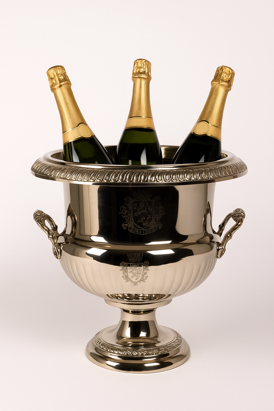 Prestige champagne bucket in silver-plated brass 35 cm