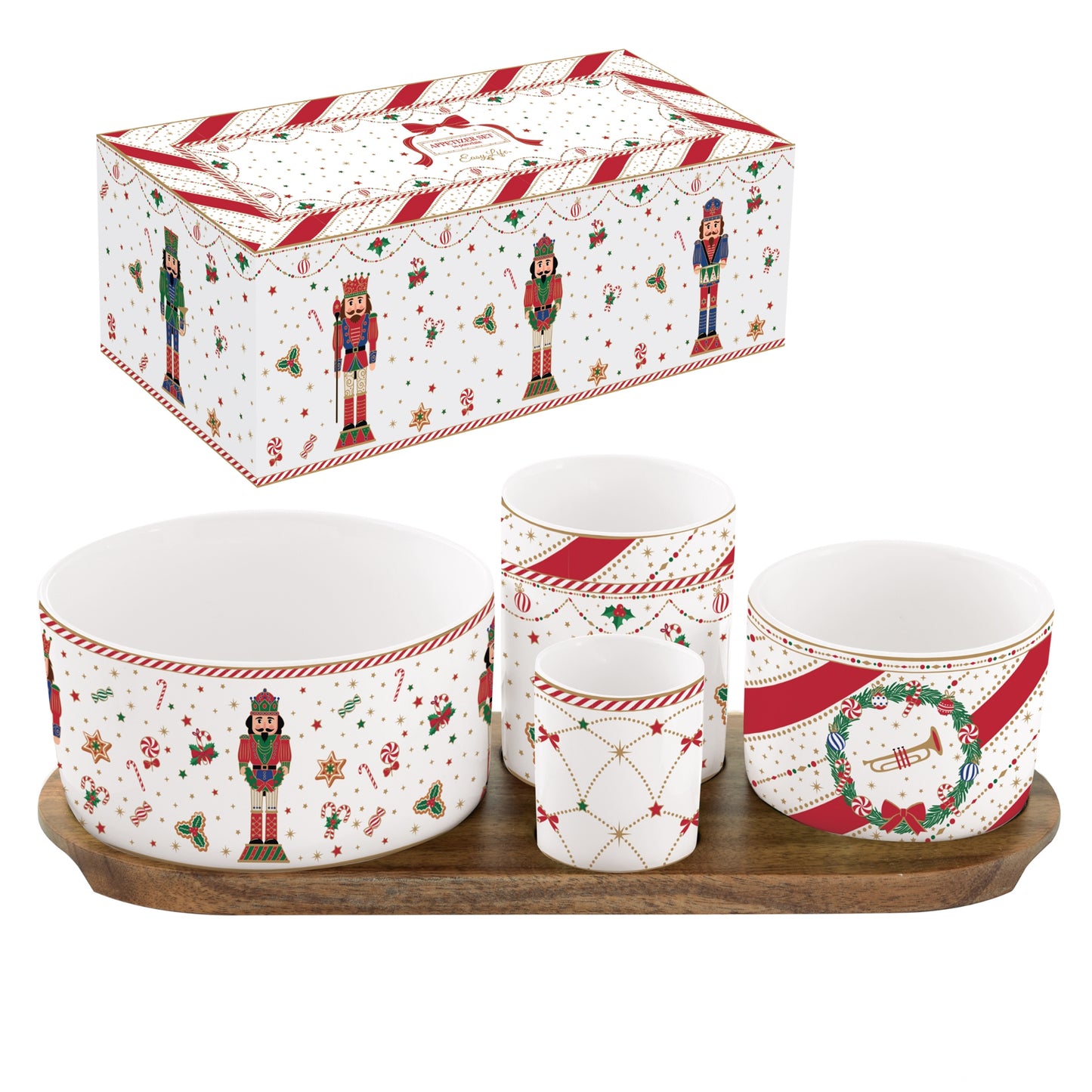 Coffret apéritif en porcelaine - Nutcracker twist