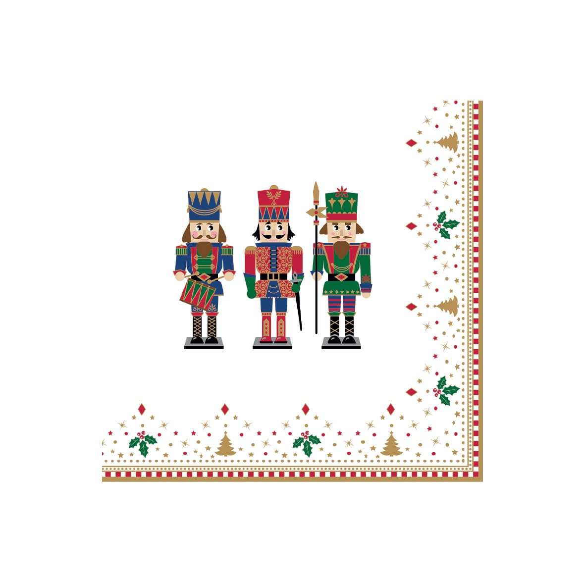 Paquet de 20 serviettes en papier NUTCRACKER - Maison porcel  | Porcelaine