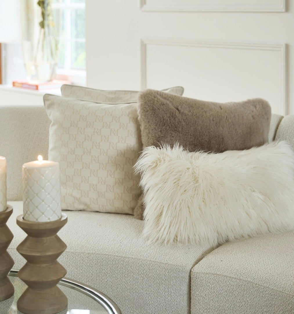 Coussin RM Monogram Blanc 50 cm