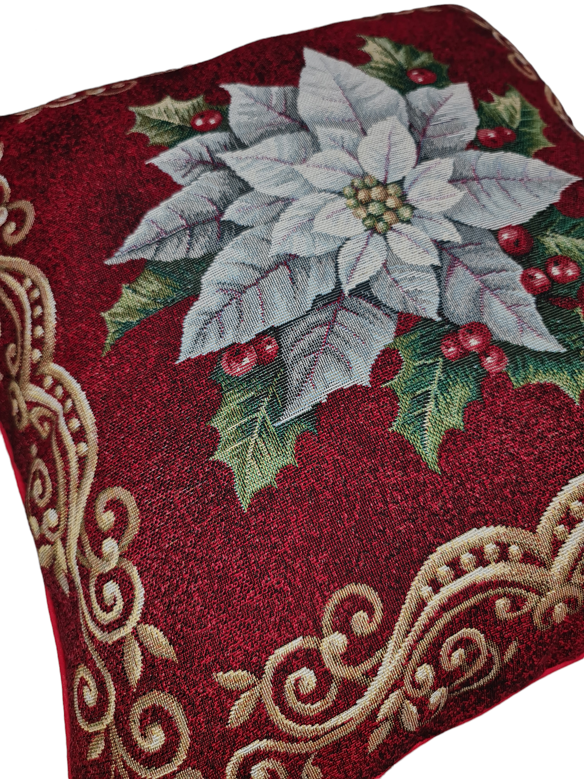 Coussin de Noël – Poinsettia