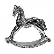Statue décorative Cheval argenté