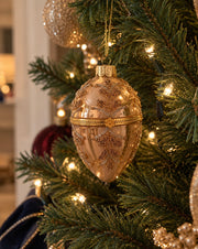 Suspension de Noel oeuf impériale - or