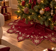 Jupe de sapin rouge en velours de luxe 112 cm