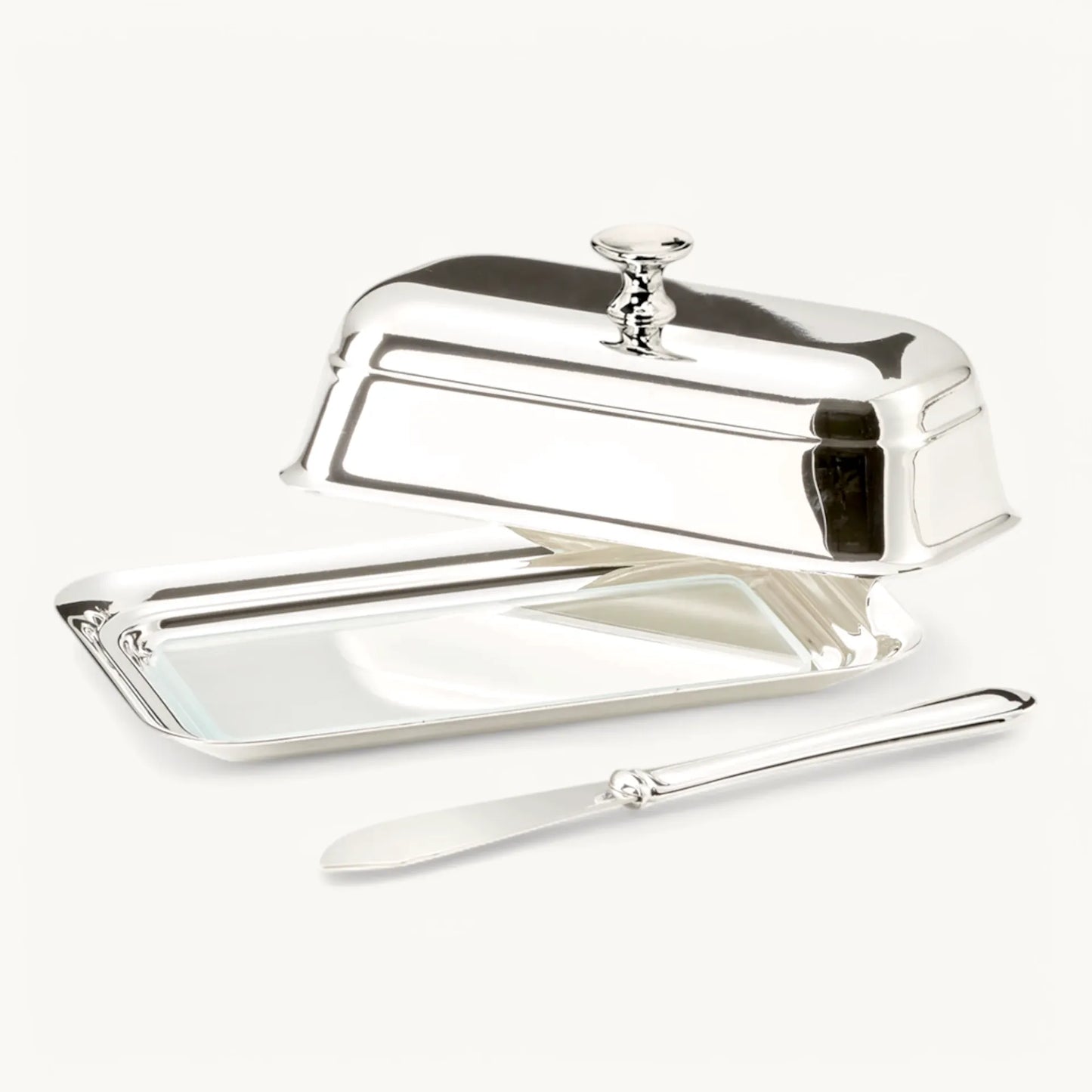 Beurrier Argentée Mary – Avec Couteau Inclus