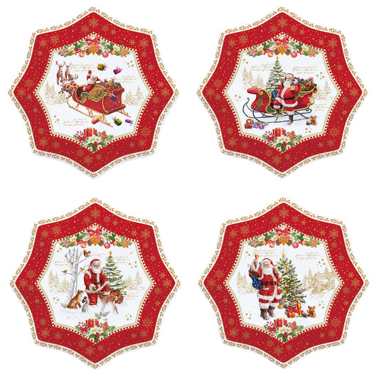 Set of 4 Christmas plates 16cm - Christmas memories
