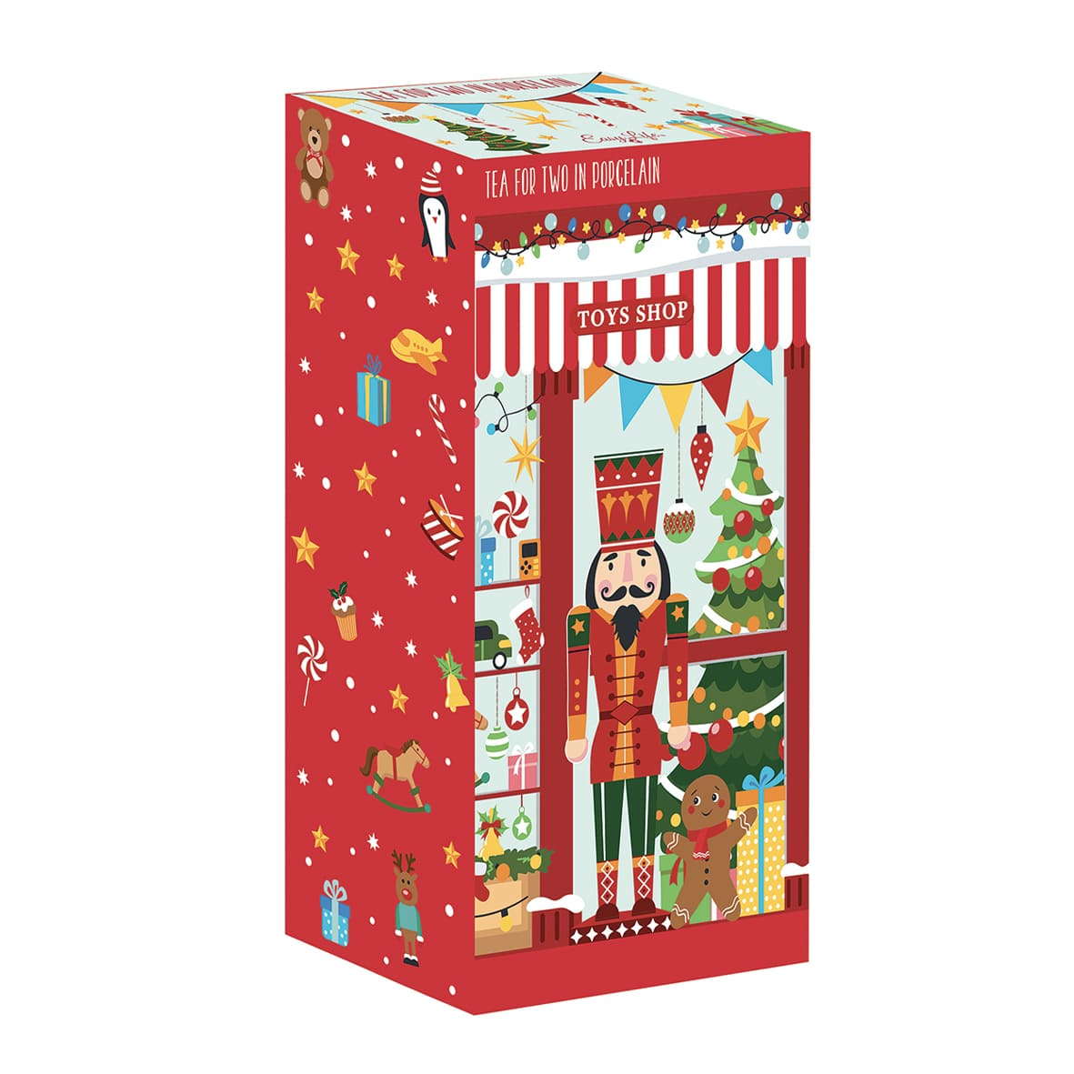 Théière de Noël en porcelaine avec 2 tasses – 50cl