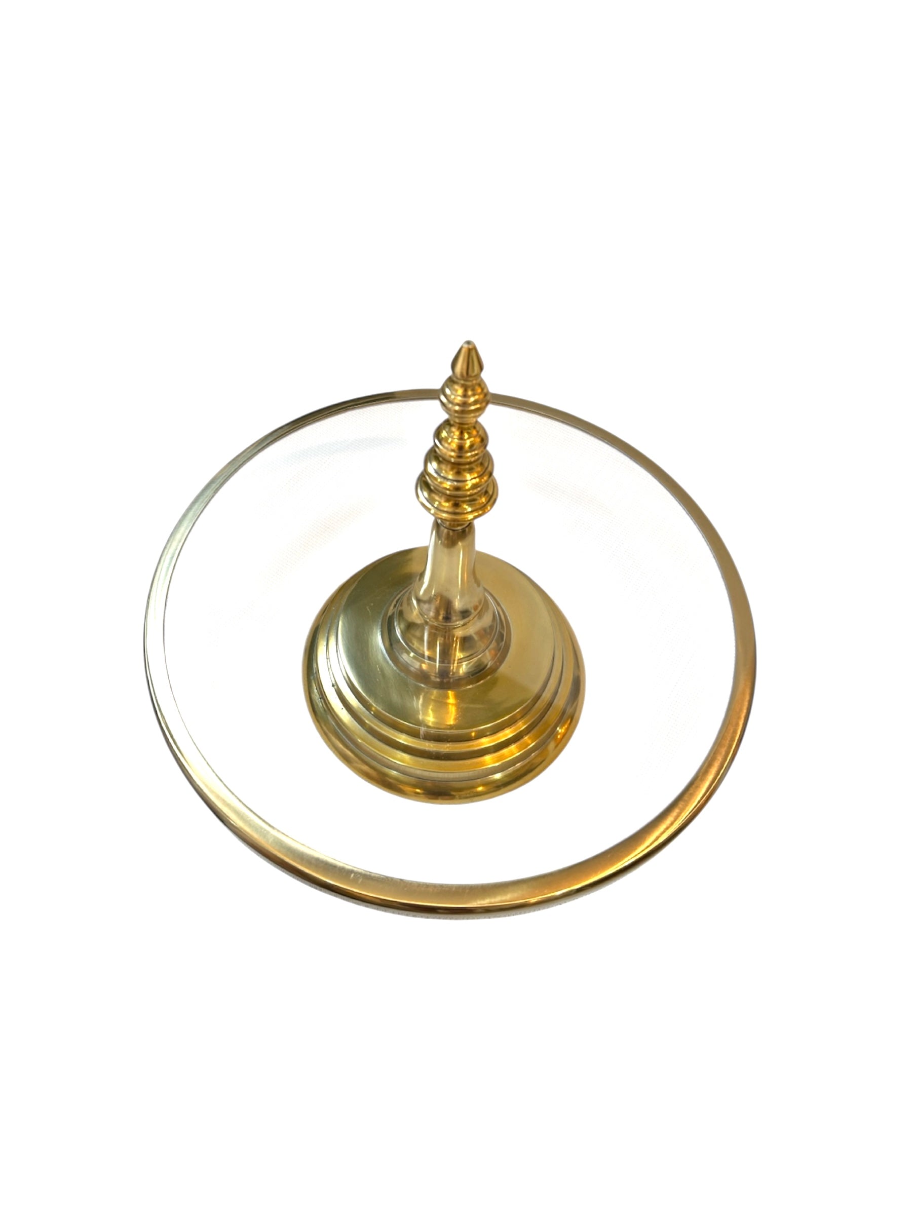 Présentoir en verre doré 31cm